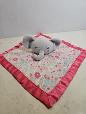 Parent Choice Grey Elephant Lovey Security Blanket 12 X 12" Satin Edging Backing