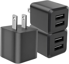 USB Wall Charger, Dual Port USB Cube Power Adapter Charger Plug Block Charging