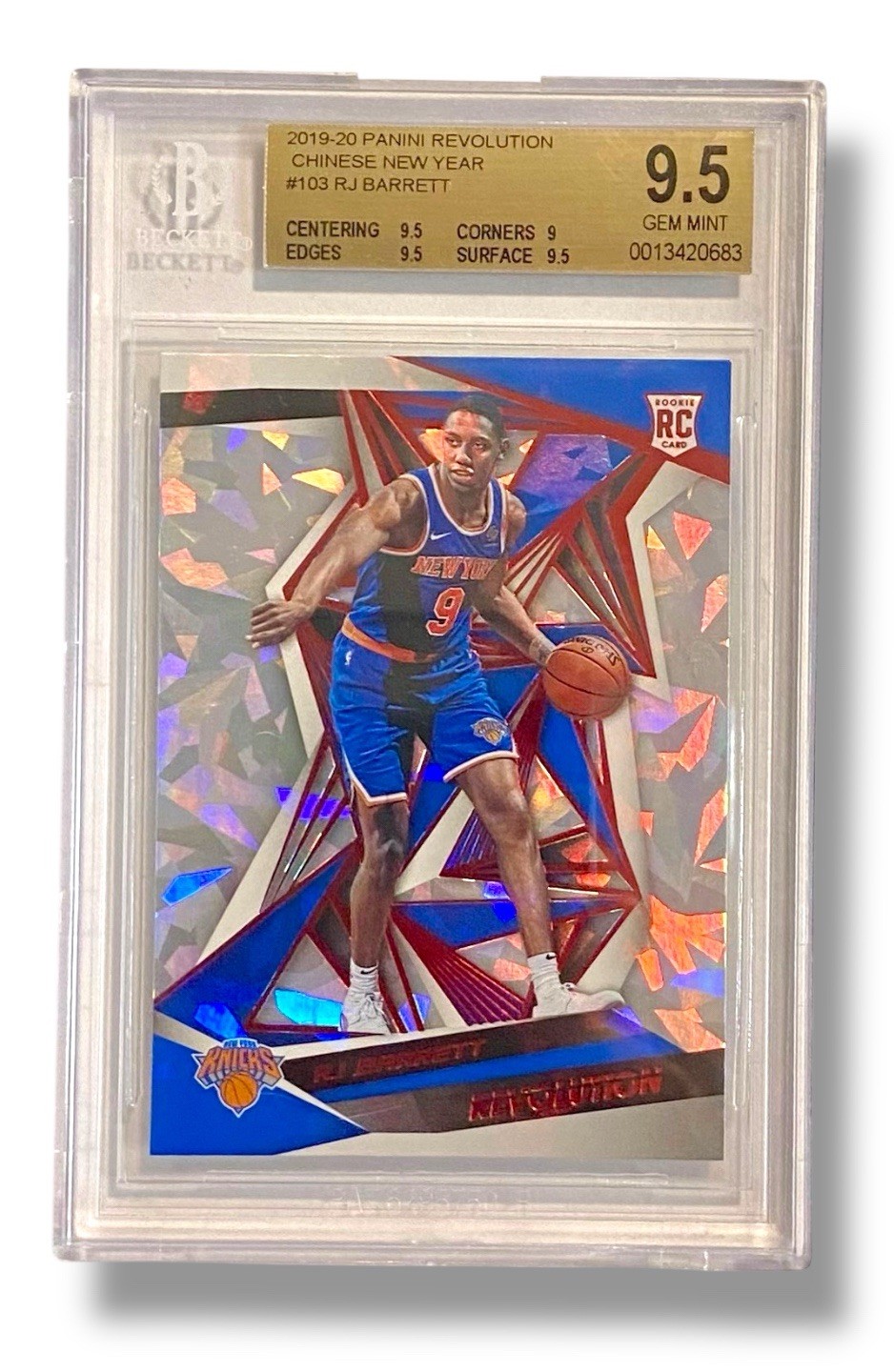 2019 Revolution Chinese New Year RJ Barrett Rookie RC BGS 9.5 GEM MINT