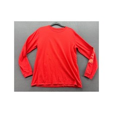 Carhartt T-Shirt Boys 8-10 Red Long Sleeve Logo Graphic Loose Fit