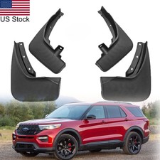 4pcs Front Rear Black Splash Guards Mud Flaps Fender For Ford Explorer 2020-2024