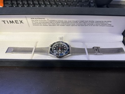 Timex M79 Automatic 40mm Black Dial Blue/Black Bezel Day/Date Bracelet