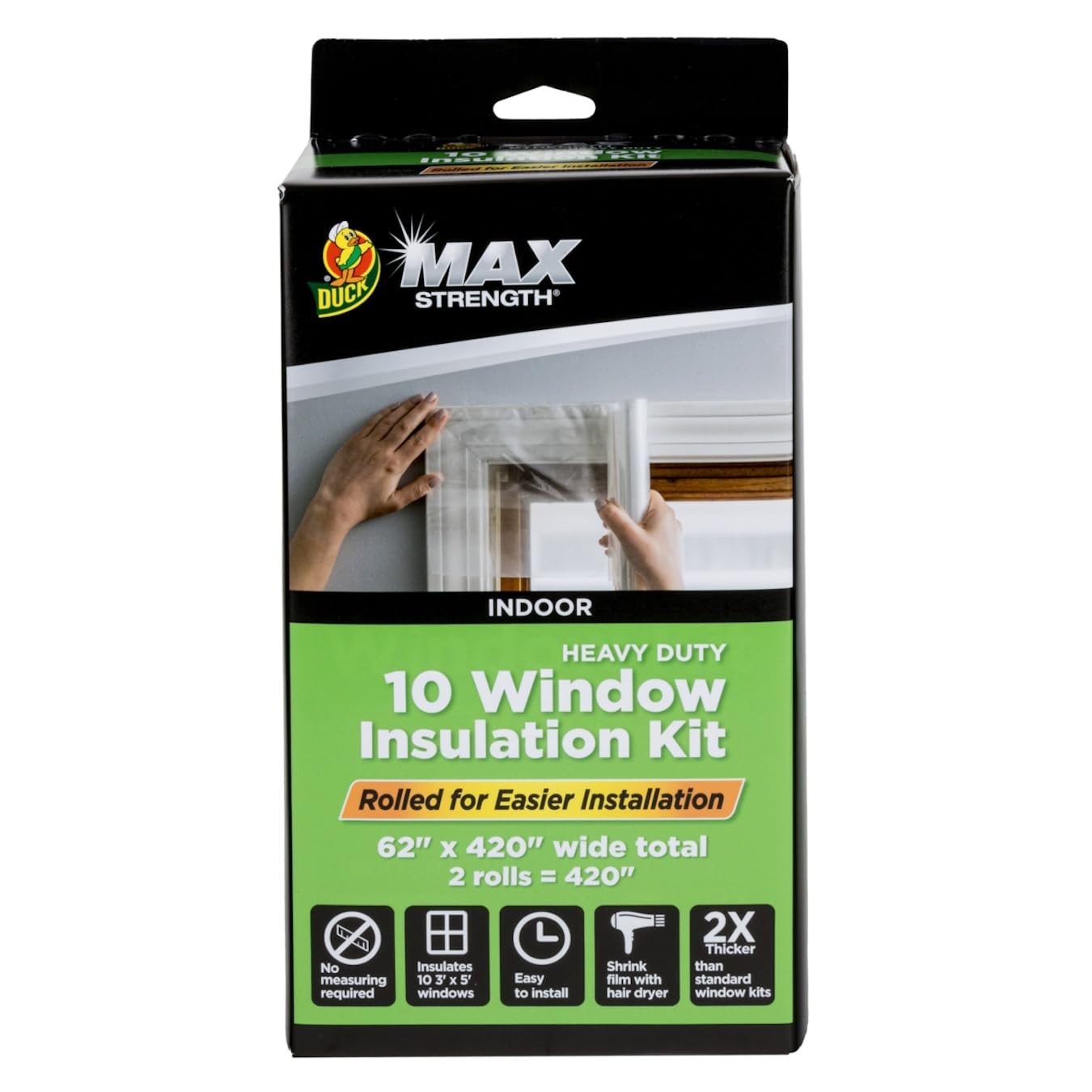 Duck MAX Strength Window Insulation Kit, Standard - 10 Pack, Clear