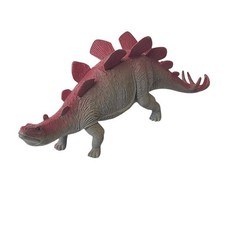 Imperial Stegosaurus Dinosaur Figure Red Gray Plates Tail Toy