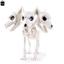 12    Halloween Three-Headed Dog Skeleton Statue Prop Animal Decoration