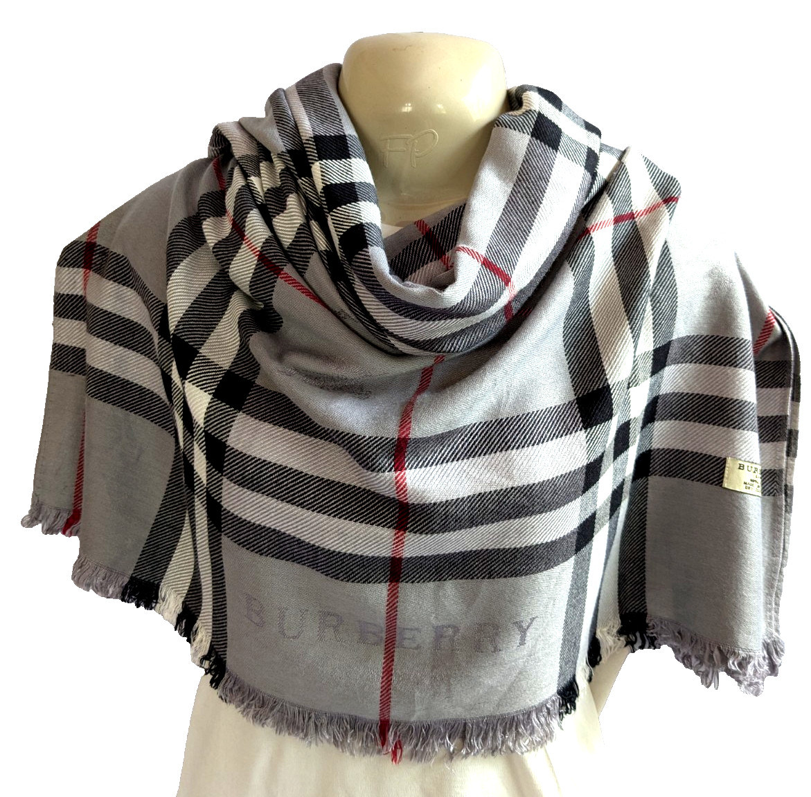 Burberry Shawl 100% Cashmere Rectangular Scarf So… - image 10