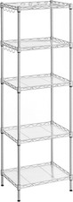 SONGMICS Mensola Da Cucina, Scaffale a 5 Livelli, Sottile, 8 Ganci, Mobile Da Ba