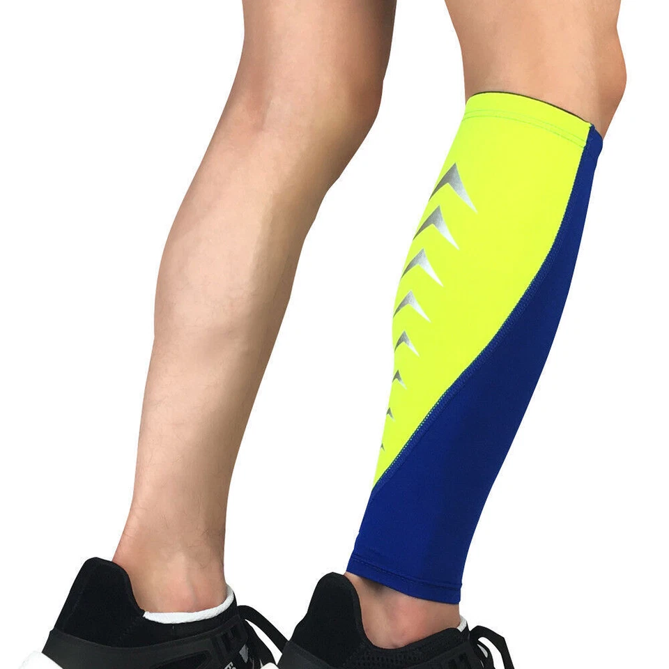 Men's Striped Leg Socks Sleeve Calf Support Fitness Cycling Sports Protection - Image 2 of 4