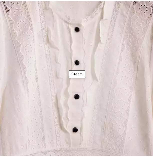 Coach Womens Top Eyelet Broderie Anglaise Ivory Short Sleeve Lace