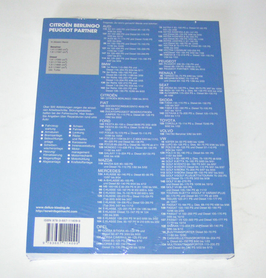 Thumbnail - Reparaturanleitung Citroen Berlingo / Peugeot Partner - Baujahre 1996