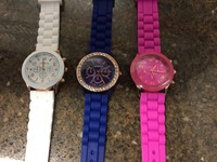 Lot Of 3 Geneva Womens Watches White Pink & Blue Rose Gold Watch Bling Lot Of 3 Geneva Womens Watches White Pink & Blue Rose Gold Watch Bling