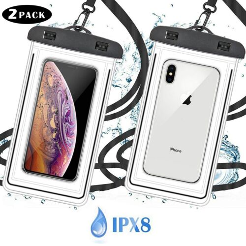 2 Pack Universal Waterproof Phone Pouch Dry Bag Underwater Swimming Case Cover - Picture 1 of 12