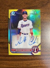 Anthony Gutierrez 2022 Bowman Chrome Auto Yellow Refractor /75 #CPA-AG