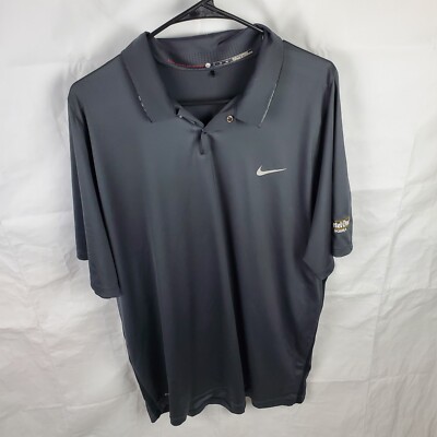 Nike Shirt Men's XL Gray Tiger Woods Collection Snap Button Polo Ketel One Vodka
