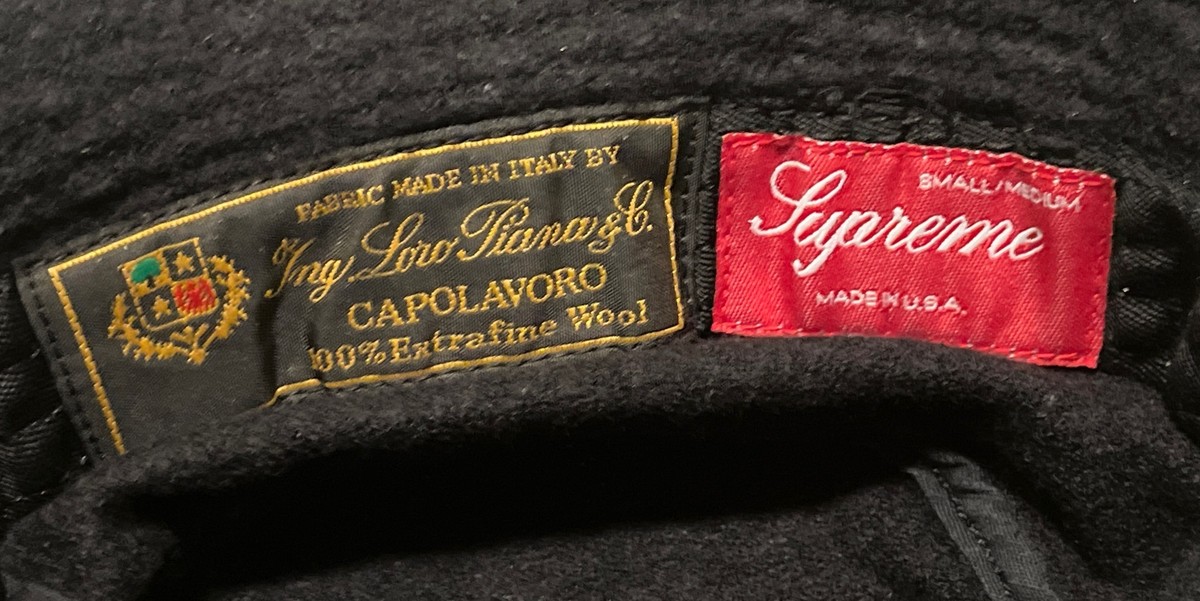 SUPREME Classic Logo Terry Crusher Black Bucket Hat Small/Medium