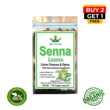 Senna Leaves 100 Pure Organic Herbal Supplement Herb Pack of 100 Capsule ,250mg