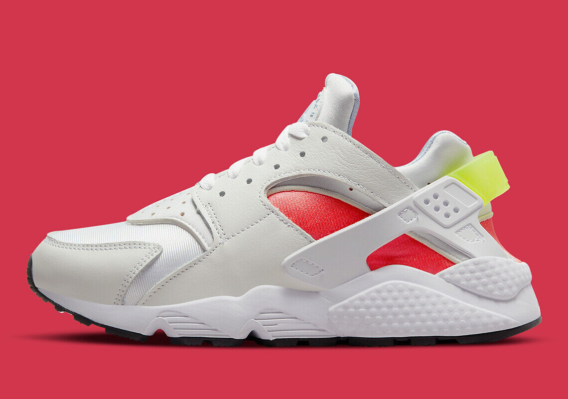 Size 7 - Nike Air Huarache White Volt Bright Crimson W for sale online | eBay
