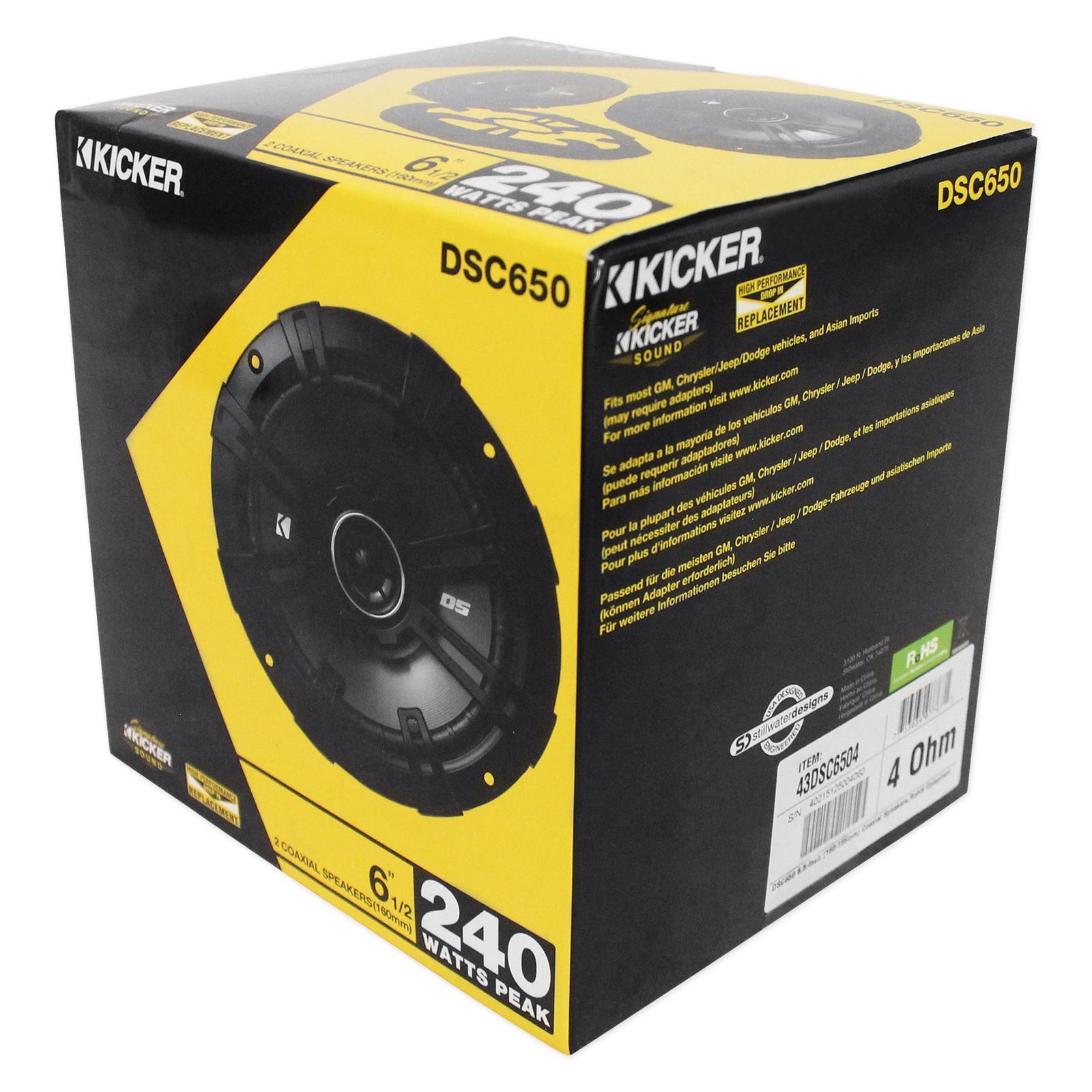 2 Двухполосные автомобильные стереодинамики Kicker 43DSC6504 DSC650 65 240 Вт DS650 Rockmat