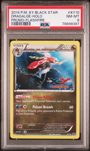 PSA 8 NM-MT Pokemon XY Flashfire Prerelease Dragalge Black Star Promo XY10