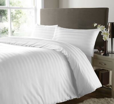 400 Fäden Bettbezug Weiß Bettwäsche Set 100 % Ägyptische Baumwolle Double Super King Size