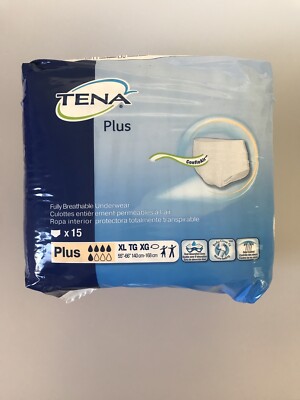 TENA Plus Adult  Fully Breathable Underwear 55 -66  (140-168 cm) Pack of 15