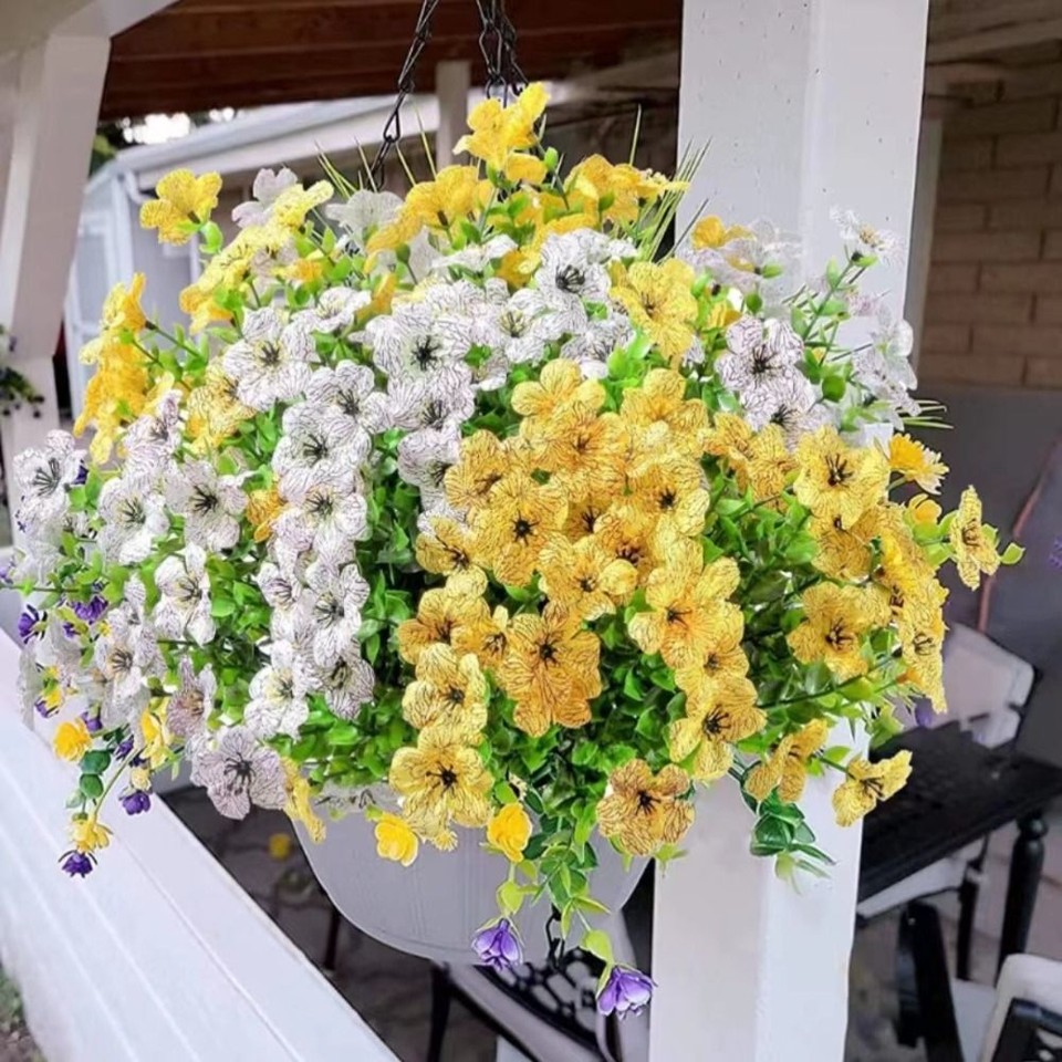 Realistic Fall Flowers Violet Fake Mum For Outdoor Planters eBay