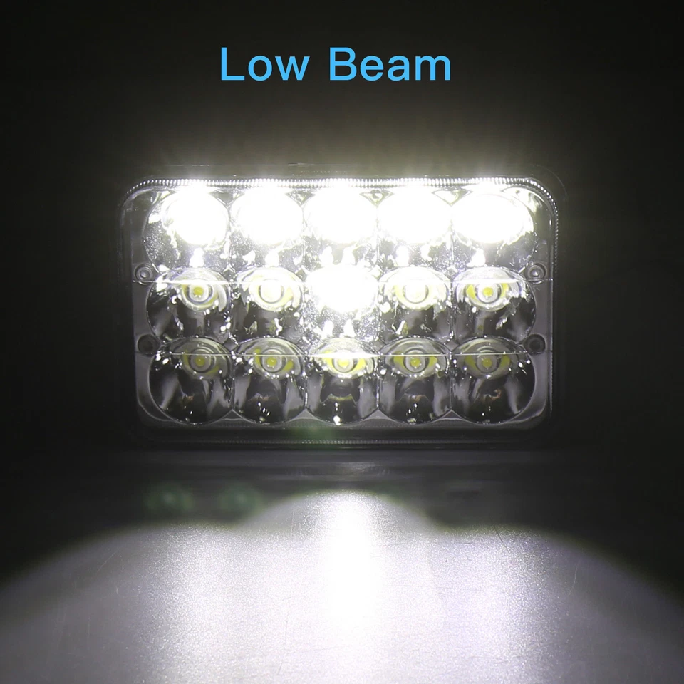 Faróis 4 peças 4x6" ajuste de feixe HI/LOW 1988-2010 Freightliner FLD120 Kenworth W900 - Imagem 3 de 4