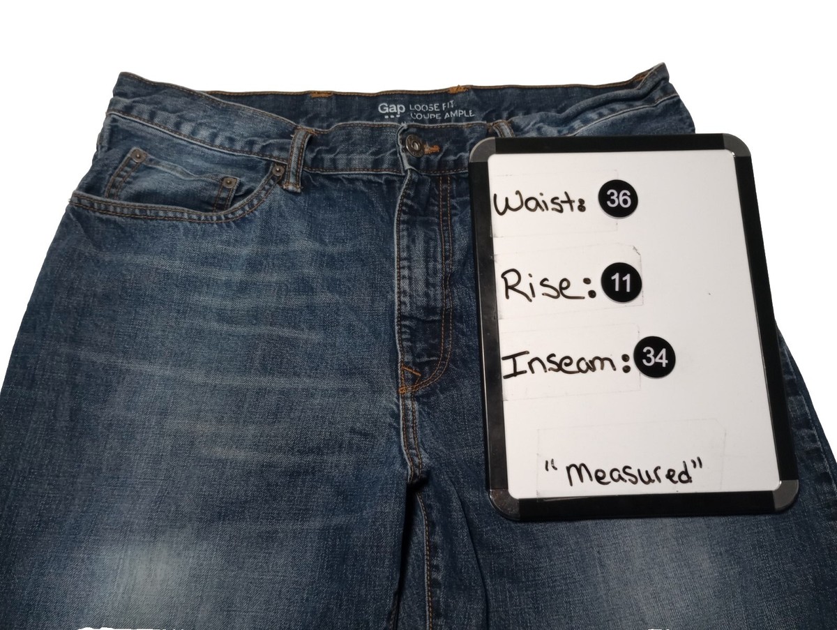 GAP Loose Fit Coupe Ample Medium Wash Jeans Men's Size 36x34