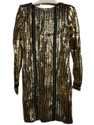 Missord Wome's Gold/Black Sequin Wrap Mini Dress - LARGE | eBay