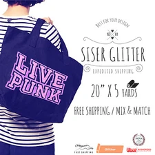 Siser GLITTER Heat Transfer Vinyl 20" x 5 Yards (Mix and match colors!!)