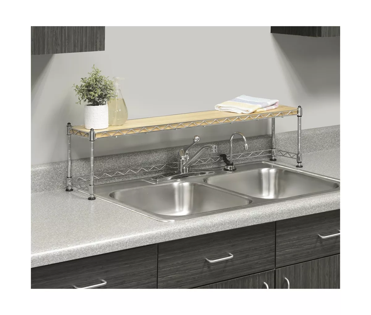 Sink Shelf Wood Kitchen Shelf Kitchen Organizer Over the Sink