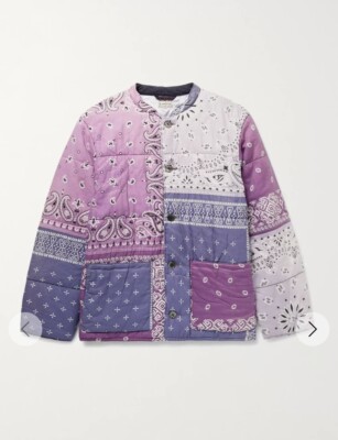 KAPITAL PATCHWORK BANDANA PRINT PADDED COTTON PURPLE JACKET SZ