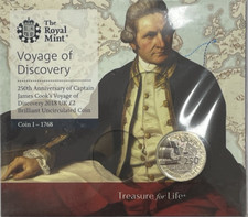2018 £2 - CAPTAIN COOK TWO POUNDS - BRILLIANT UNCIRCULATED - BU COIN PACK