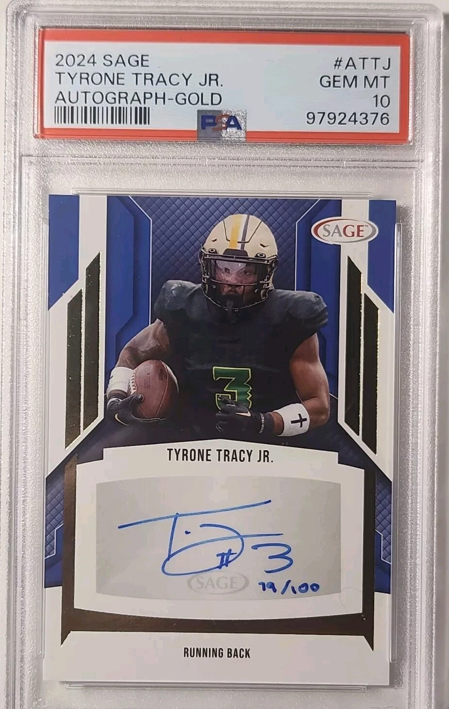 Tyrone Tracy Jr. Sage Autographs #ATTJ Gold