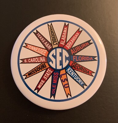 SEC 2.25'' Conference Button  College Football Southwestern Pin Georgia Bulldogs