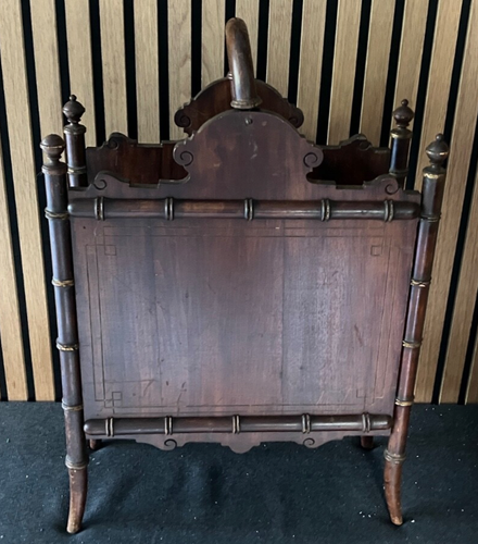 Antik Holz Zeitungsständer Musik Flöte Dekor 60x40x17cm Sammlerstück Kleinmöbel - Bild 6 von 8