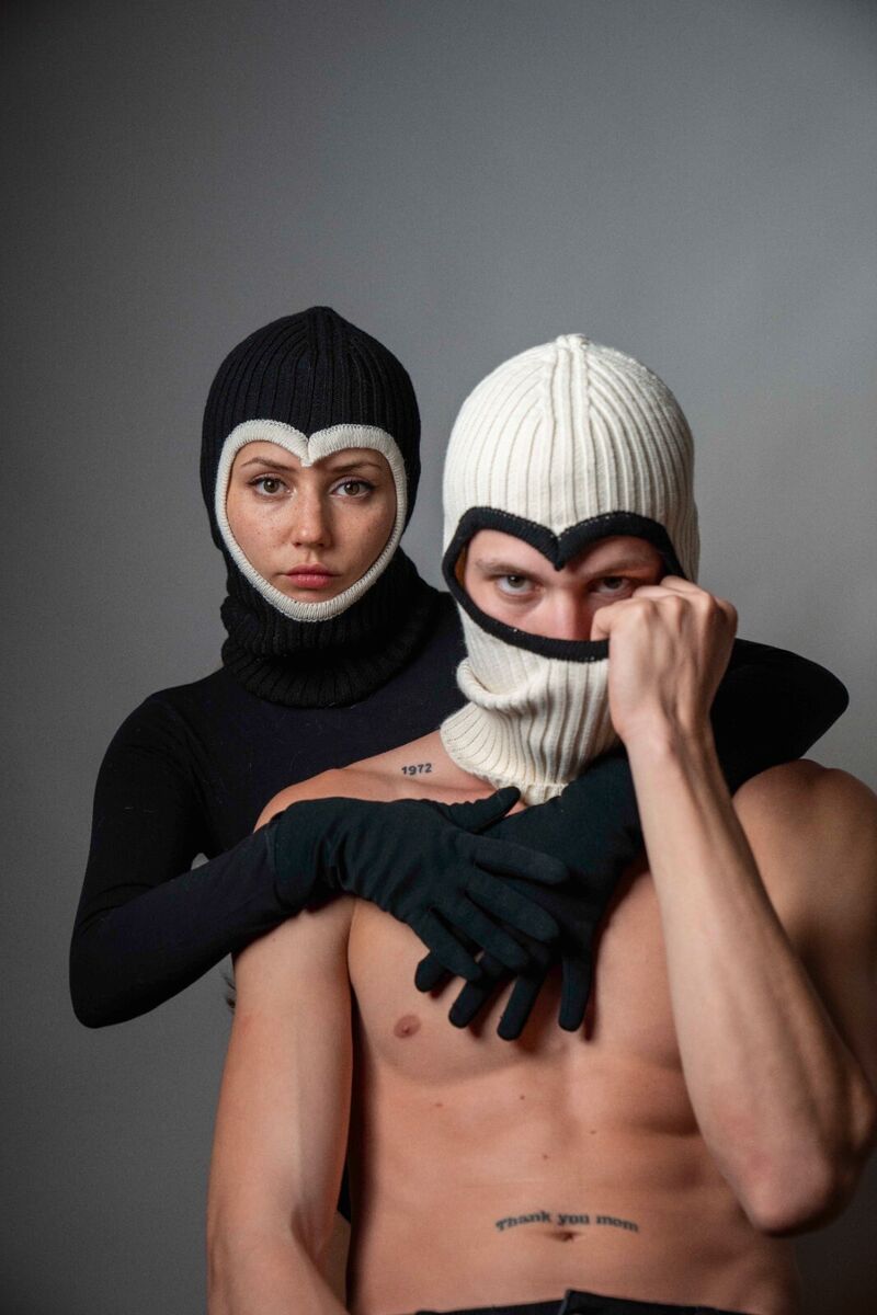 Balaclava Heart shaped knit wear wool designer balaclava ski Balaclava Heart shaped knit wear wool designer balaclava ski