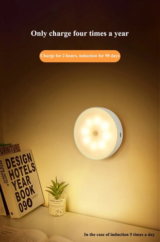LUCE NOTTURNA CON SENSORE DI MOVIMENTO LAMPADA RICARICABILE LED NOTTE SENZA FILI - Foto 5 di 5