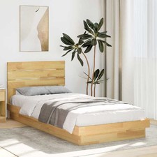 Bed Frame With Headboard Without Mattress King Size Solid Wood Oak
