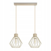 Luxolar Pendelleuchte 2-Flammig E27 Metall Draht Beige/Gold HöHenverstellbar