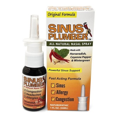 Sinus Plumber Natural Hot Pepper Nasal Spray Allergy - Sinus - Support - 1 floz