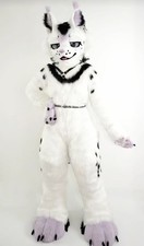 Fursuit Long Haired Husky Cat DogFox Costume Party Halloween Role Playing