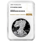 2001-W $1 1-oz Proof American Silver Eagle NGC PF70UC Brown Label
