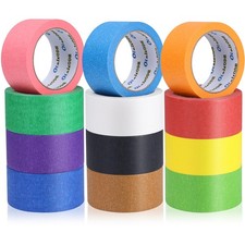 Oleitodh 12 Rolls Colored Masking Tape 2 Inch x 30 Yards Rainbow Painters Craft