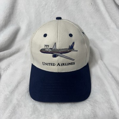 Vintage United Airlines Hat Boeing 777 Plane Strapback Cap Aviation