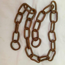 ANTIQUE Wrought Chain HAND-WROUGHT FORGED IRON MUSEUM 36 inches Superb Decorator