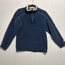 Kuhl Alfpaca Fleece Sweater Mens SMALL Blue 1/4 Zip Pullover Hiking Gorpcore