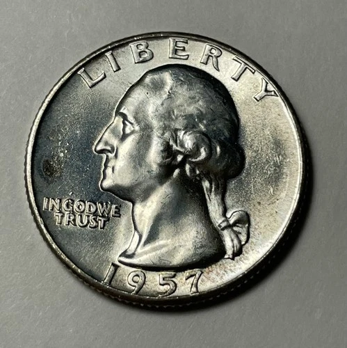 1957 Type B Reverse Washington Quarter 90% Silver UNC