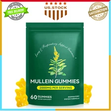 Mullein Gummies 2000mg for Lung Detox & Respiratory Support – 60 Organic Gummies