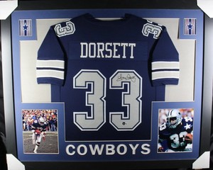 Dallas Cowboy Tony Dorsett signed framed jersey 35x43 Beckett COA